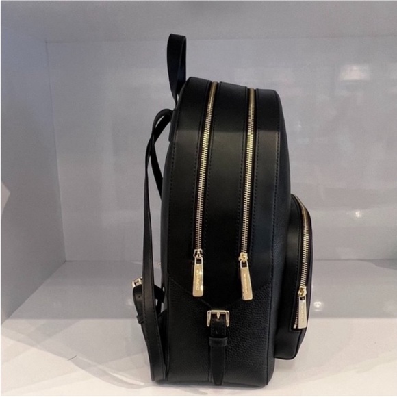 Michael Kors Jaycee Medium Pebbled Leather Backpack Black - Picture 6 of 12